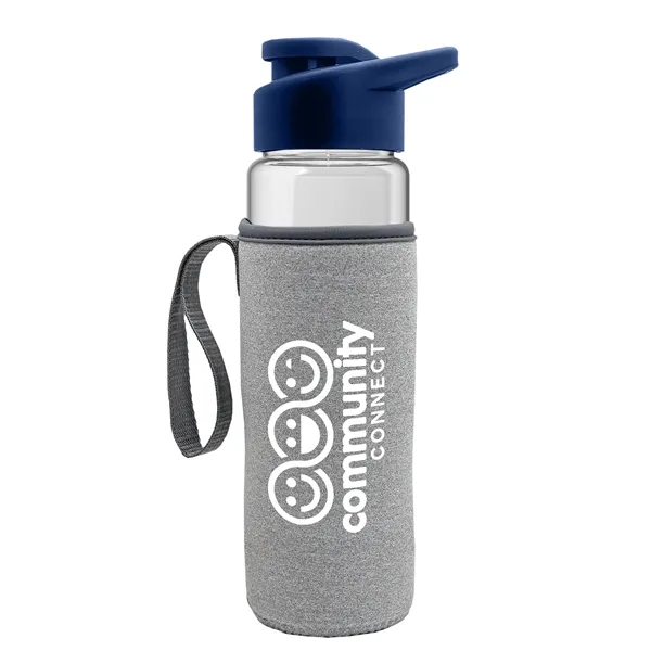 24 oz. Transparent Sports bottle with drink-thru lid  & Caddy... from ASI 40480 Koozie Group