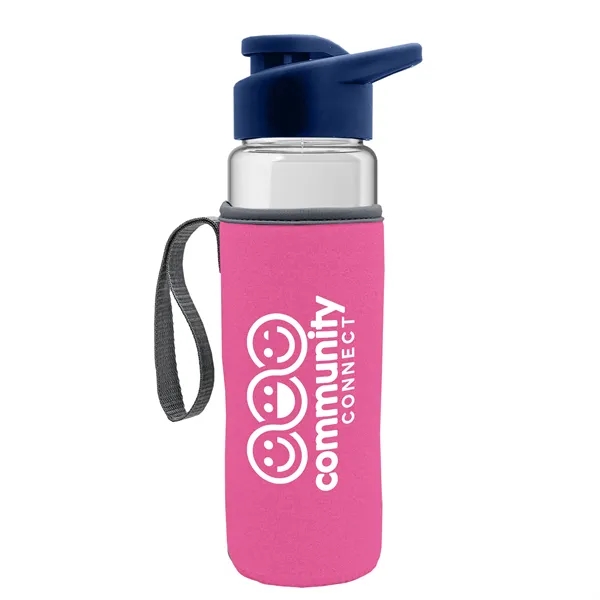 24 oz. Transparent Sports bottle with drink-thru lid  & Caddy... from ASI 40480 Koozie Group