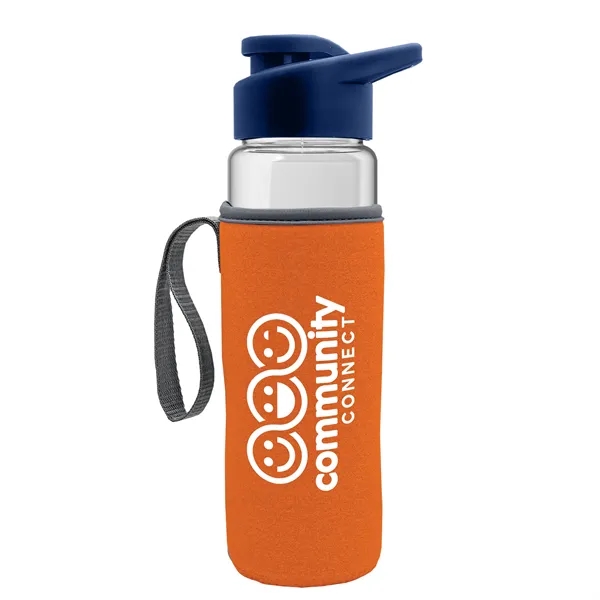 24 oz. Transparent Sports bottle with drink-thru lid  & Caddy... from ASI 40480 Koozie Group