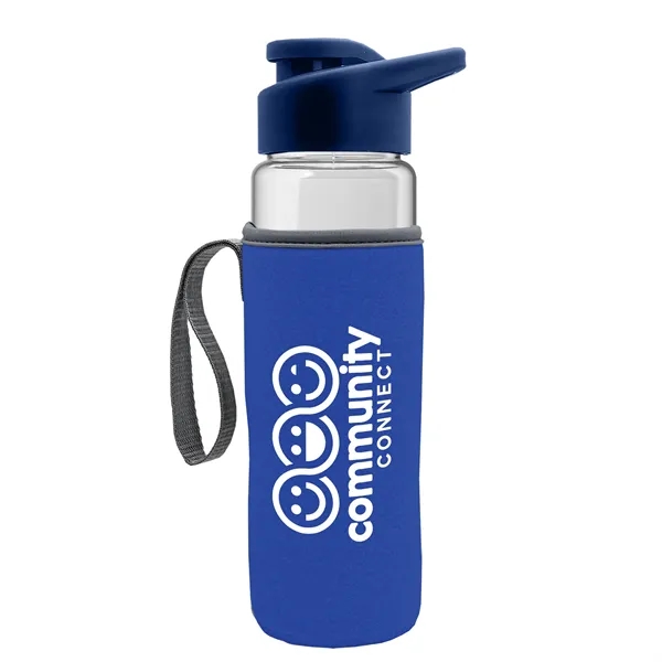24 oz. Transparent Sports bottle with drink-thru lid  & Caddy... from ASI 40480 Koozie Group