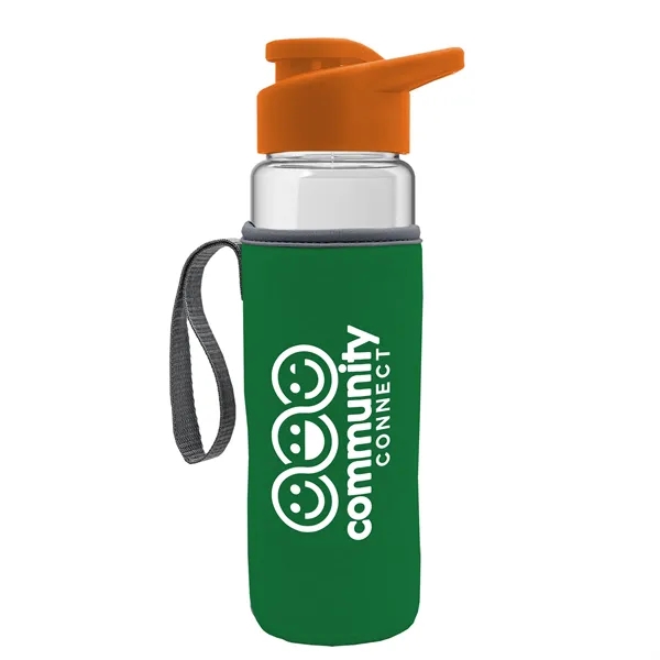 24 oz. Transparent Sports bottle with drink-thru lid  & Caddy... from ASI 40480 Koozie Group