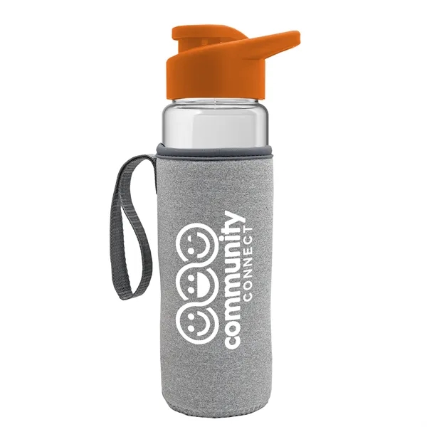 24 oz. Transparent Sports bottle with drink-thru lid  & Caddy... from ASI 40480 Koozie Group
