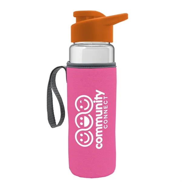 24 oz. Transparent Sports bottle with drink-thru lid  & Caddy... from ASI 40480 Koozie Group