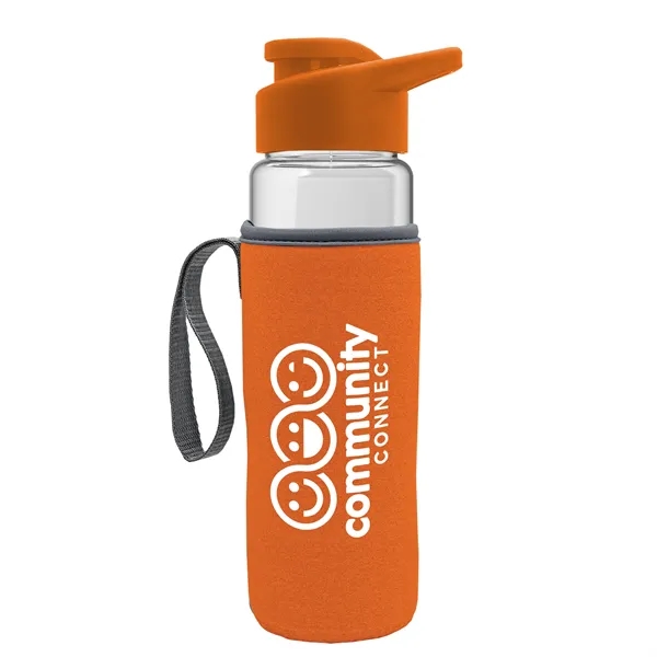 24 oz. Transparent Sports bottle with drink-thru lid  & Caddy... from ASI 40480 Koozie Group