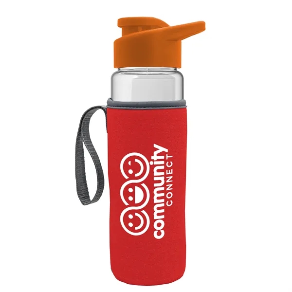 24 oz. Transparent Sports bottle with drink-thru lid  & Caddy... from ASI 40480 Koozie Group