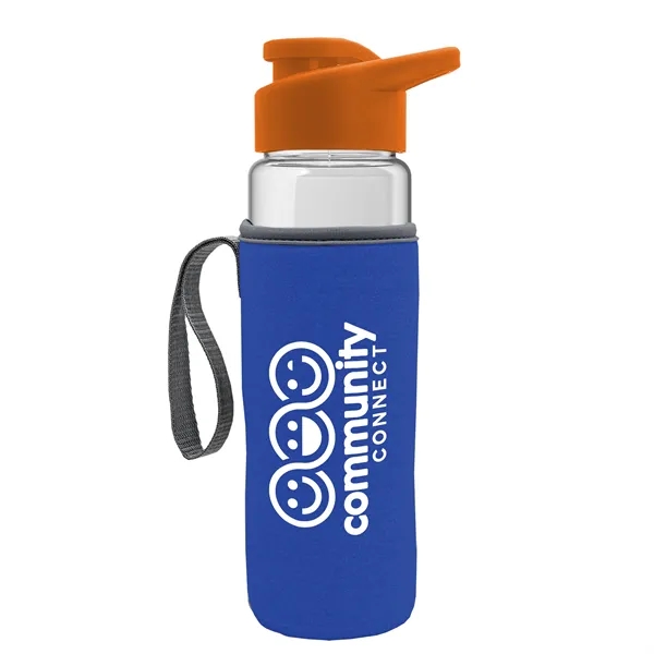 24 oz. Transparent Sports bottle with drink-thru lid  & Caddy... from ASI 40480 Koozie Group
