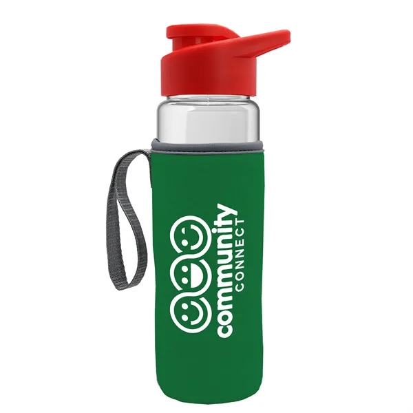 24 oz. Transparent Sports bottle with drink-thru lid  & Caddy... from ASI 40480 Koozie Group
