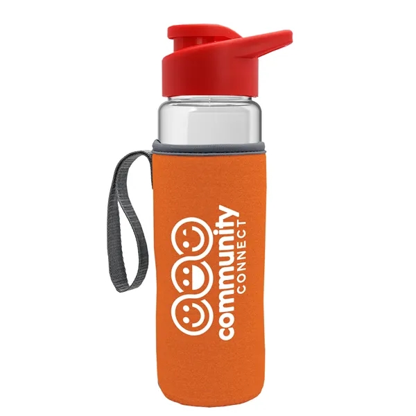 24 oz. Transparent Sports bottle with drink-thru lid  & Caddy... from ASI 40480 Koozie Group