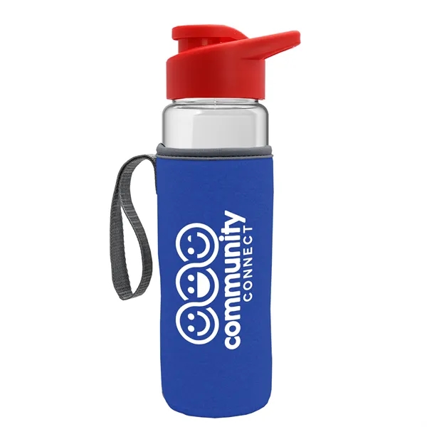 24 oz. Transparent Sports bottle with drink-thru lid  & Caddy... from ASI 40480 Koozie Group