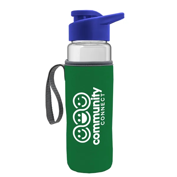 24 oz. Transparent Sports bottle with drink-thru lid  & Caddy... from ASI 40480 Koozie Group