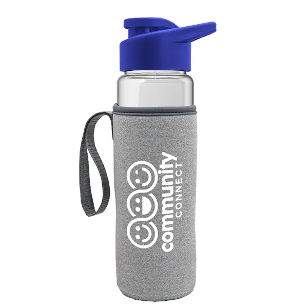 24 oz. Transparent Sports bottle with drink-thru lid  & Caddy... from ASI 40480 Koozie Group