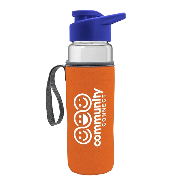 24 oz. Transparent Sports bottle with drink-thru lid  & Caddy... from ASI 40480 Koozie Group