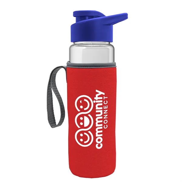 24 oz. Transparent Sports bottle with drink-thru lid  & Caddy... from ASI 40480 Koozie Group