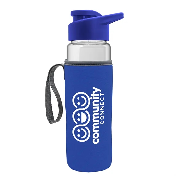 24 oz. Transparent Sports bottle with drink-thru lid  & Caddy... from ASI 40480 Koozie Group