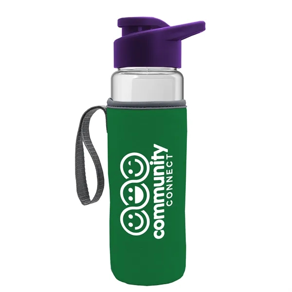 24 oz. Transparent Sports bottle with drink-thru lid  & Caddy... from ASI 40480 Koozie Group