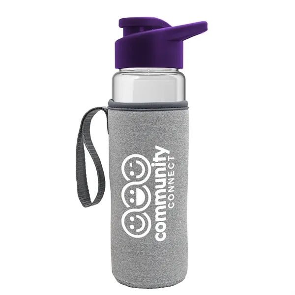 24 oz. Transparent Sports bottle with drink-thru lid  & Caddy... from ASI 40480 Koozie Group