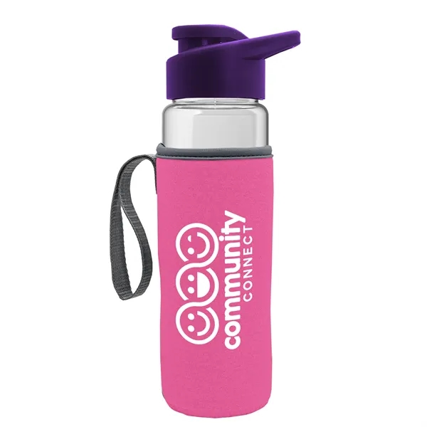 24 oz. Transparent Sports bottle with drink-thru lid  & Caddy... from ASI 40480 Koozie Group