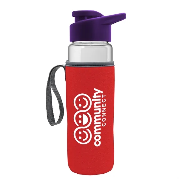 24 oz. Transparent Sports bottle with drink-thru lid  & Caddy... from ASI 40480 Koozie Group