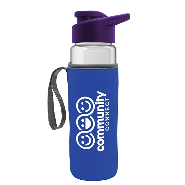 24 oz. Transparent Sports bottle with drink-thru lid  & Caddy... from ASI 40480 Koozie Group