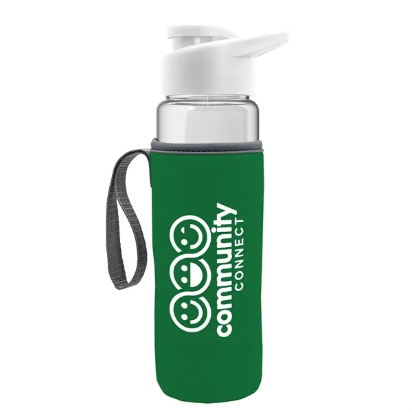 24 oz. Transparent Sports bottle with drink-thru lid  & Caddy... from ASI 40480 Koozie Group