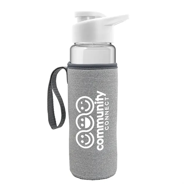 24 oz. Transparent Sports bottle with drink-thru lid  & Caddy... from ASI 40480 Koozie Group