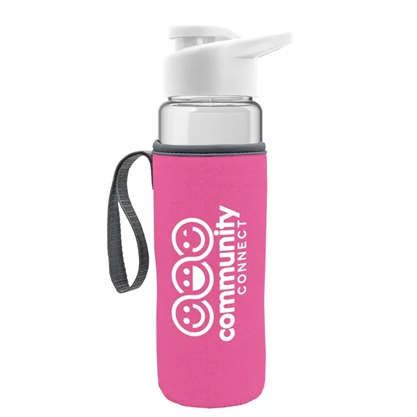 24 oz. Transparent Sports bottle with drink-thru lid  & Caddy... from ASI 40480 Koozie Group