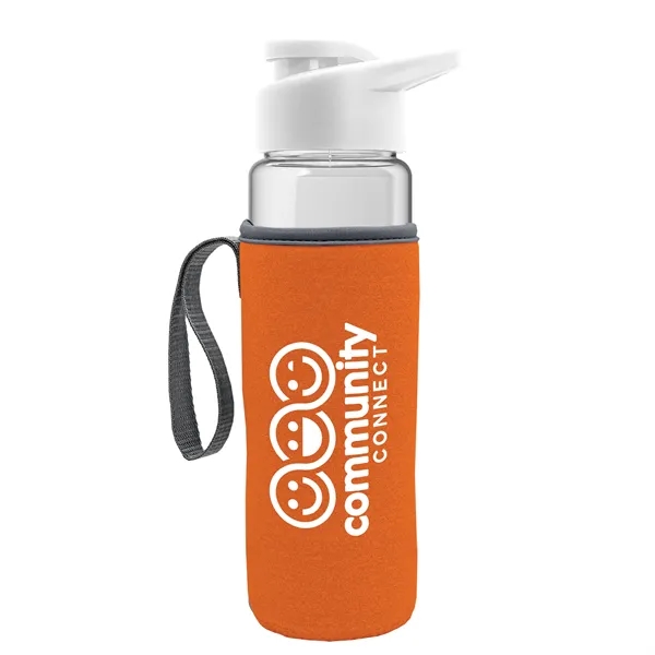 24 oz. Transparent Sports bottle with drink-thru lid  & Caddy... from ASI 40480 Koozie Group