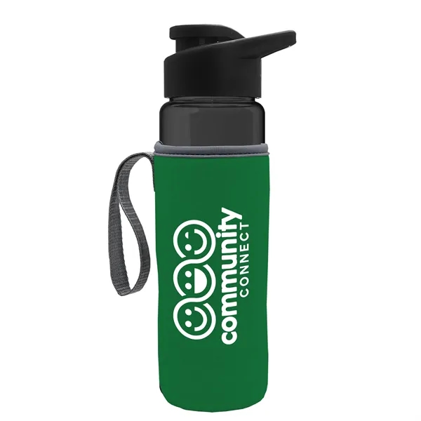 24 oz. Transparent Sports bottle with drink-thru lid  & Caddy... from ASI 40480 Koozie Group