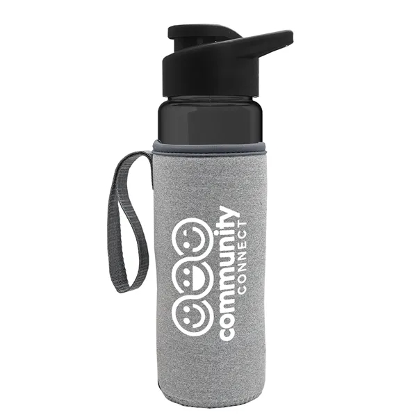 24 oz. Transparent Sports bottle with drink-thru lid  & Caddy... from ASI 40480 Koozie Group