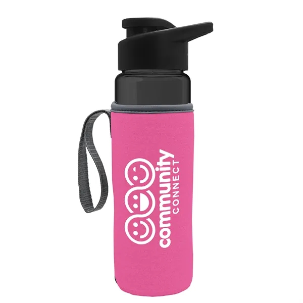 24 oz. Transparent Sports bottle with drink-thru lid  & Caddy... from ASI 40480 Koozie Group