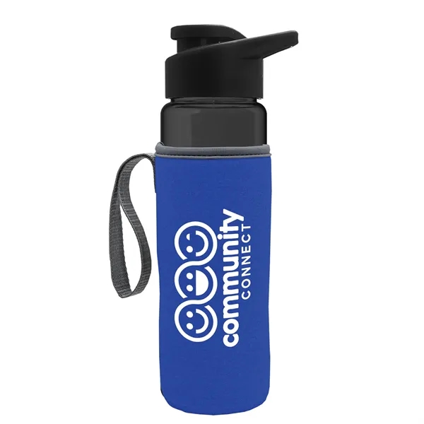24 oz. Transparent Sports bottle with drink-thru lid  & Caddy... from ASI 40480 Koozie Group