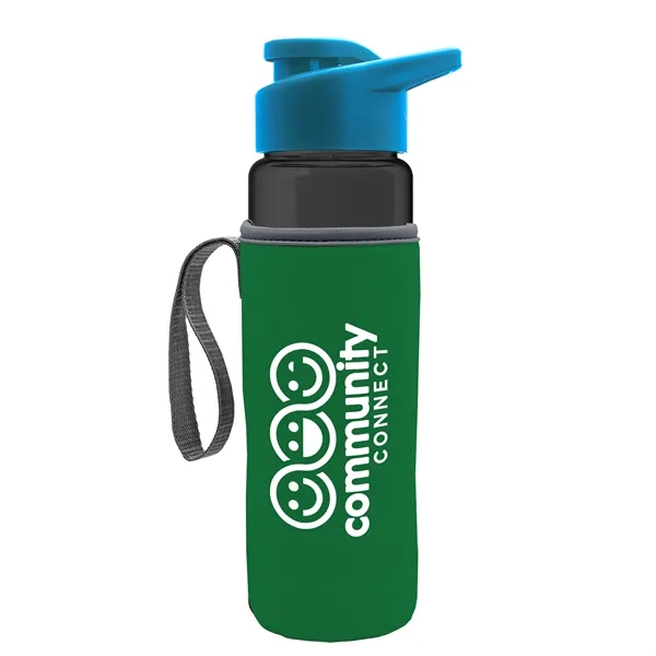 24 oz. Transparent Sports bottle with drink-thru lid  & Caddy... from ASI 40480 Koozie Group