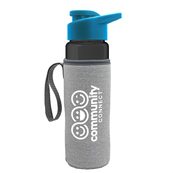 24 oz. Transparent Sports bottle with drink-thru lid  & Caddy... from ASI 40480 Koozie Group