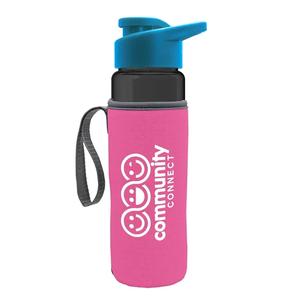 24 oz. Transparent Sports bottle with drink-thru lid  & Caddy... from ASI 40480 Koozie Group