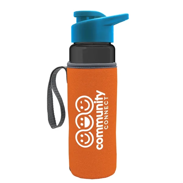 24 oz. Transparent Sports bottle with drink-thru lid  & Caddy... from ASI 40480 Koozie Group