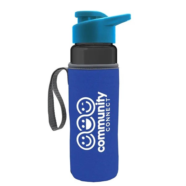 24 oz. Transparent Sports bottle with drink-thru lid  & Caddy... from ASI 40480 Koozie Group