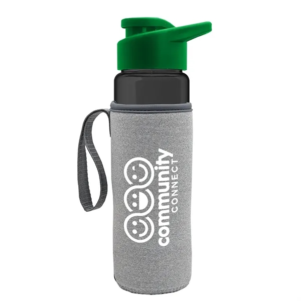 24 oz. Transparent Sports bottle with drink-thru lid  & Caddy... from ASI 40480 Koozie Group