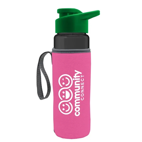 24 oz. Transparent Sports bottle with drink-thru lid  & Caddy... from ASI 40480 Koozie Group