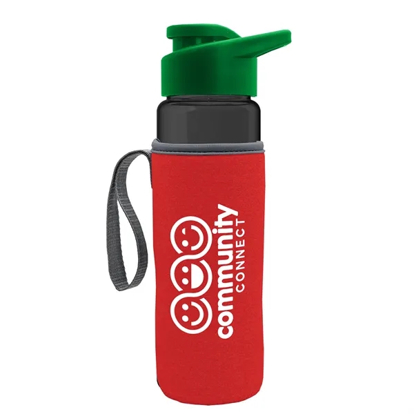 24 oz. Transparent Sports bottle with drink-thru lid  & Caddy... from ASI 40480 Koozie Group