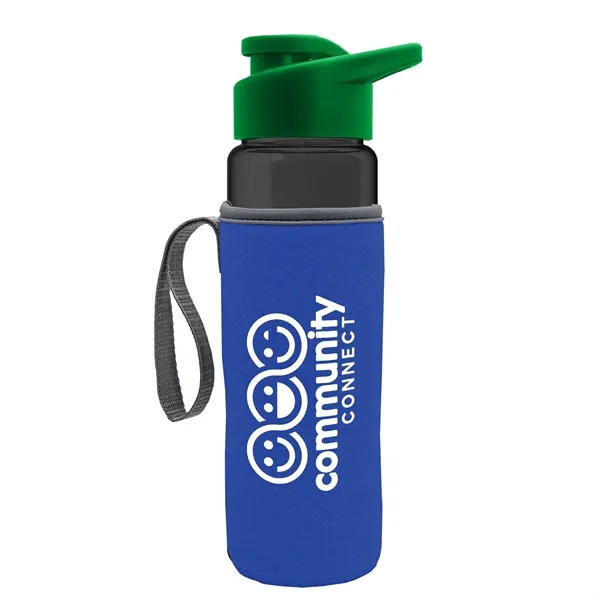 24 oz. Transparent Sports bottle with drink-thru lid  & Caddy... from ASI 40480 Koozie Group