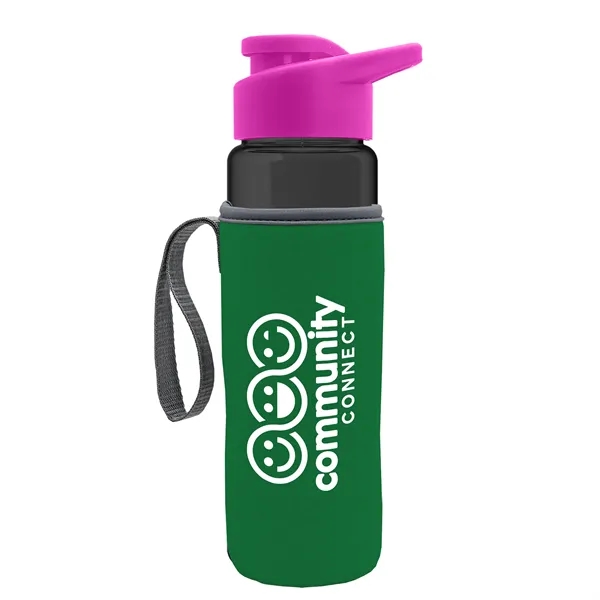 24 oz. Transparent Sports bottle with drink-thru lid  & Caddy... from ASI 40480 Koozie Group