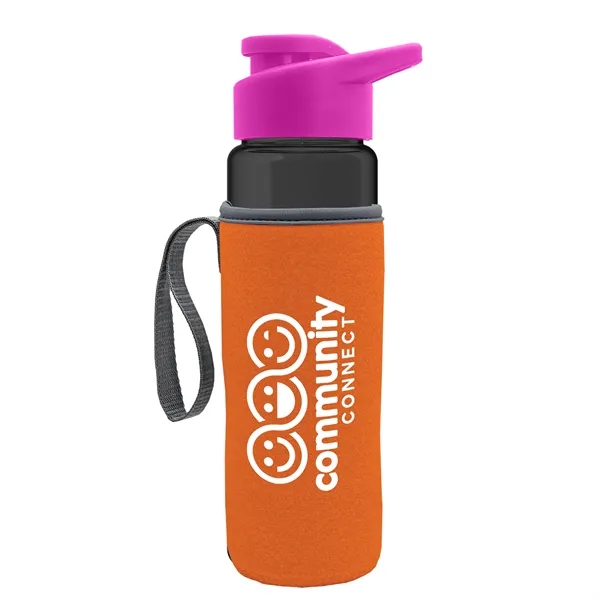 24 oz. Transparent Sports bottle with drink-thru lid  & Caddy... from ASI 40480 Koozie Group