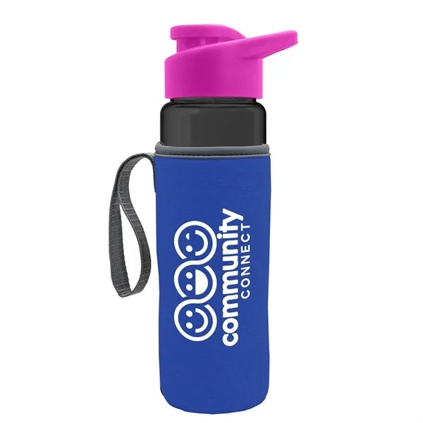 24 oz. Transparent Sports bottle with drink-thru lid  & Caddy... from ASI 40480 Koozie Group