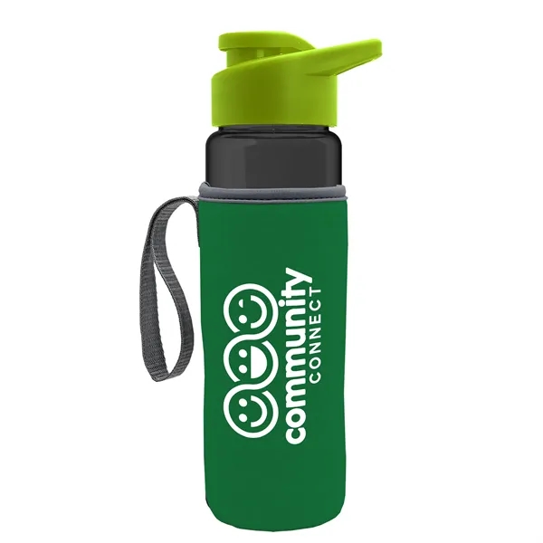 24 oz. Transparent Sports bottle with drink-thru lid  & Caddy... from ASI 40480 Koozie Group
