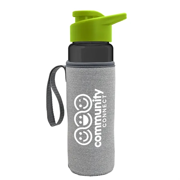 24 oz. Transparent Sports bottle with drink-thru lid  & Caddy... from ASI 40480 Koozie Group