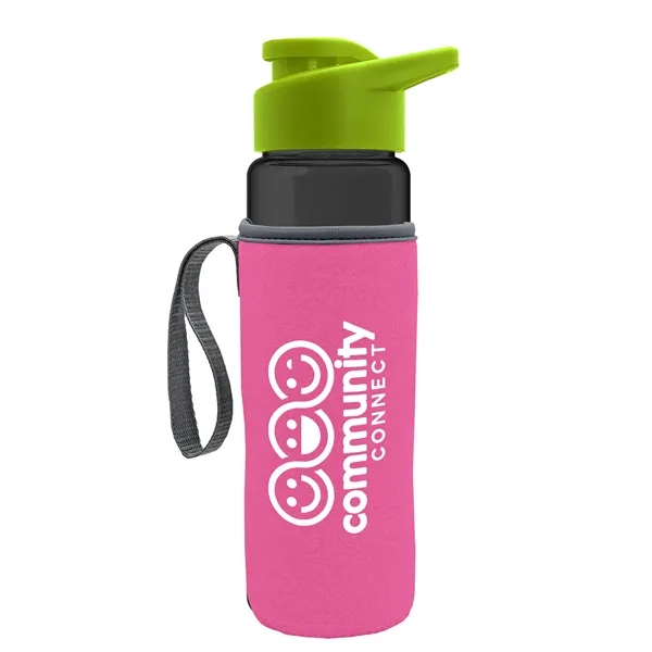 24 oz. Transparent Sports bottle with drink-thru lid  & Caddy... from ASI 40480 Koozie Group