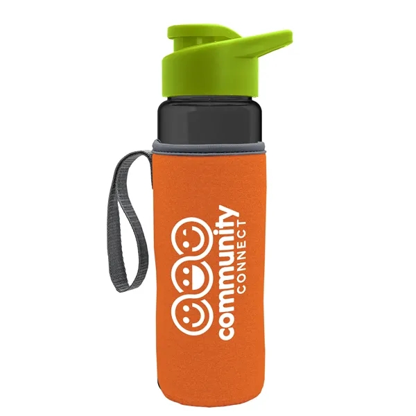 24 oz. Transparent Sports bottle with drink-thru lid  & Caddy... from ASI 40480 Koozie Group