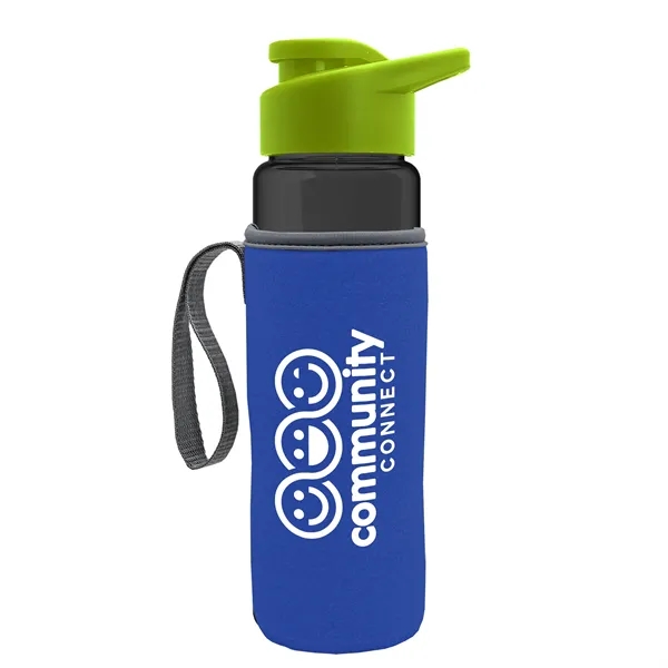 24 oz. Transparent Sports bottle with drink-thru lid  & Caddy... from ASI 40480 Koozie Group