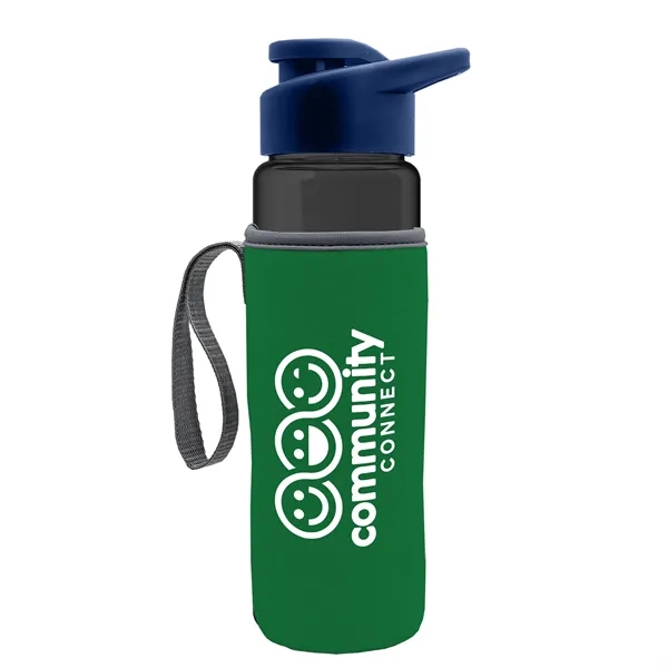 24 oz. Transparent Sports bottle with drink-thru lid  & Caddy... from ASI 40480 Koozie Group