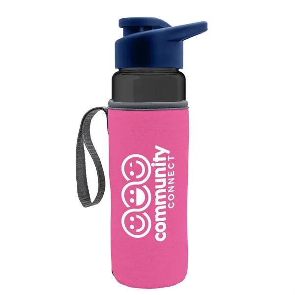 24 oz. Transparent Sports bottle with drink-thru lid  & Caddy... from ASI 40480 Koozie Group